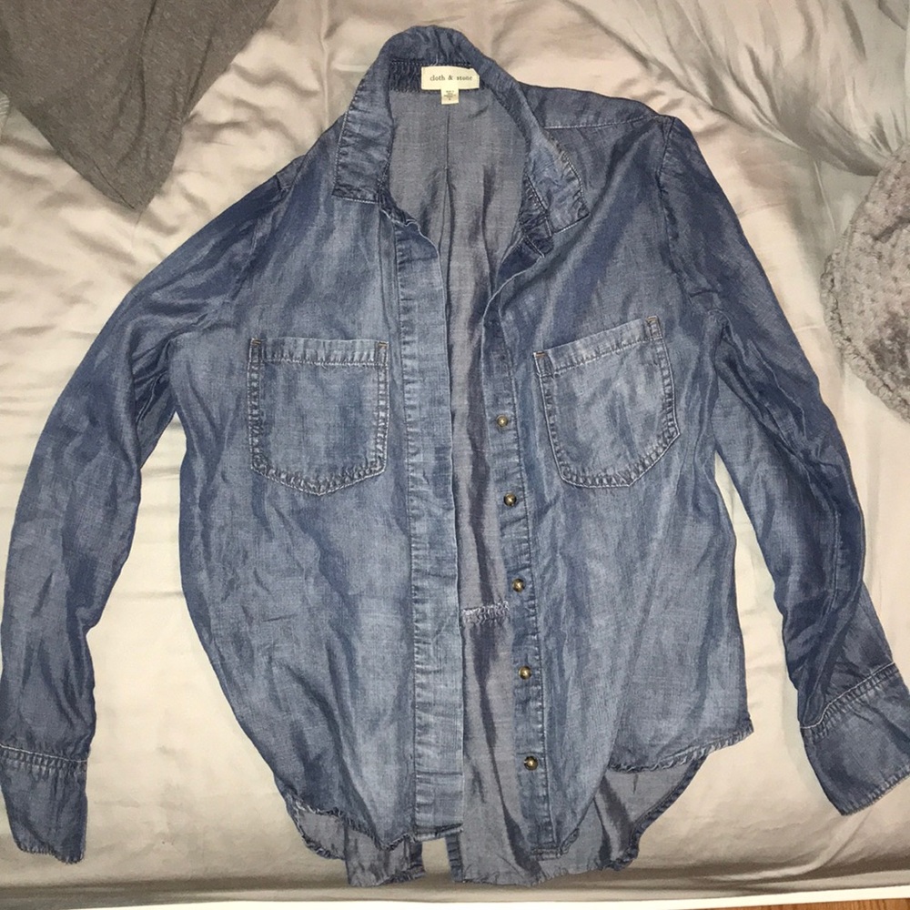 denim button down shirt